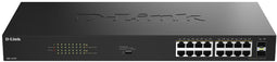 D-Link DGS-1018P - Schakelaar - 16x PoE+ 240W - Zwart