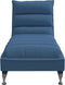 vidaXL - Chaise - longue - met - kussens - stof - blauw