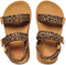 Reef Kids Ahi Convertible Leopard - Meisjes Slippers - Bruin/Panterprint - Maat 35