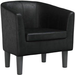 vidaXL - Kuipstoel - PU-leer - zwart - 70 x 56 x 68 cm