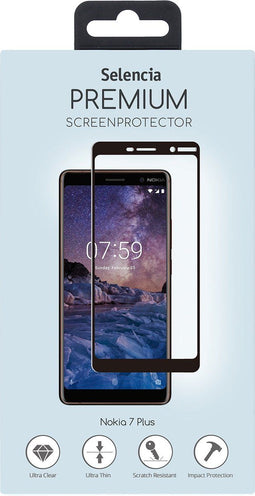 Selencia Screenprotector Geschikt voor Nokia 7 Plus Tempered Glass - Selencia Gehard Glas Premium Screenprotector