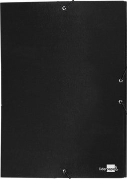 Liderpapel PY33, Project folder, Karton, PVC, Zwart, Portret, Elastische band, 250 mm