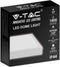 V-TAC VT-8618W-SQ LED vierkante lichtkoepels - 225mm - IP44 - Wit - 18W - 1800 Lumen - 4000K