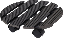 Pro Garden Plantentrolley - hout - donkergrijs - rond - D29 cm - 100 kilo