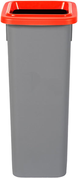 Plafor Fit Bin, Prullenbak voor afvalscheiding - 20L – Grijs/Rood - met 5 gratis stickers – recycle – afvalbak - vuilnisbak – afvalemmer – afvalscheiding – vuilnisemmer – sorteerafvalemmer – recycling – hygiënisch - kantoor - keuken