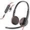Poly C3225 USB-A - Hoofdtelefoon met microfoon - Ruisonderdrukkend - Zwart Rood