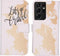 iMoshion Hoesje Geschikt voor Samsung Galaxy S21 Ultra Hoesje Met Pasjeshouder - iMoshion Design Softcase Bookcase - Wit / Meerkleurig / Goud / Let's Go Travel White
