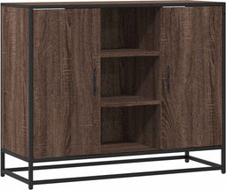 vidaXL - Dressoir - 92x35x76 - cm - bewerkt - hout - bruin - eikenkleurig