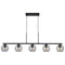 GAMMA Esfera - Hanglamp 5-lichts - Mat zwart met rookglas 130cm x 130cm x 16cm
