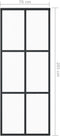 vidaXL - Schuifdeur - met - beslag - 76x205 - cm - aluminium - en - ESG-glas