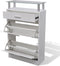 vidaXL - Schoenenkast - met - lade - en - glazen - schap - wit - hout