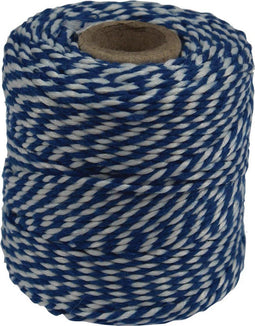 Katoentouw, blauw-wit, klos van 50 g, ongeveer 55 m