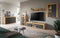 Furnilux Jam - Vitrinekast - Deels open deels dichte kast - Grijs melamine Wotan Eiken - 35x60x86cm