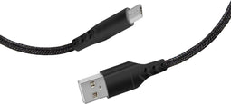 Mobiparts Micro USB to USB Braided Kabel 2A 1 m - Zwart