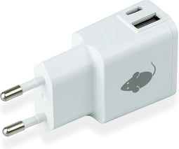Greenmouse 46956591 - Oplader - 1x USB-A 1x USB-C 2,4A - Wit