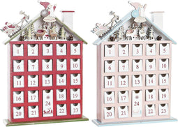 Adventkalender DKD Home Decor Hout Huis (27 x 7 x 40 cm) (2 Stuks)