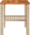Tuintafel 40x40x42 cm poly rattan en acaciahout beige