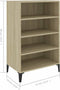 vidaXL - Dressoir - 57x35x90 - cm - bewerkt - hout - sonoma - eikenkleurig