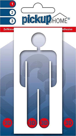 Pickup 3D Home Picto frame zelfklevend man wit - diapositief - 10 cm