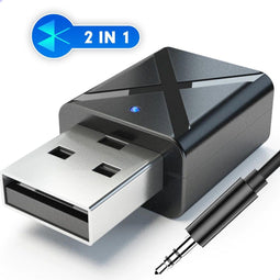 Exclusive by TW KN320 - 2-in-1 Bluetooth 5.0 Zender en Ontvanger - Bereik tot 10 Meter - Grijs/Zwart