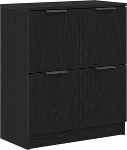 vidaXL - Zwarte - Eiken - Sideboard - - - 60 - x - 30 - x - 70 - cm - - - Gemaakt - van - Geengineerd - Hout