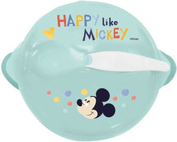 THERMOBABY MICKEY Maaltijdpakket 1e leeftijd - 1 knabbelschaar + 1 kom + 1 beker met handvat + 2 lepels