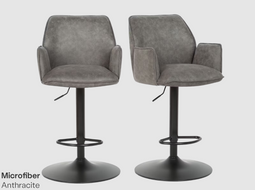 Multifurn Jill Barkruk - Duopack - Verstelbaar 96-116 cm - Microfiber Antraciet (2 stuks)