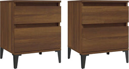 vidaXL - Nachtkastjes - 2 - st - 40x35x50 - cm - bruin - eikenkleur
