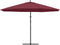 vidaXL - Zweefparasol - met - aluminium - paal - 350 - cm - bordeauxrood