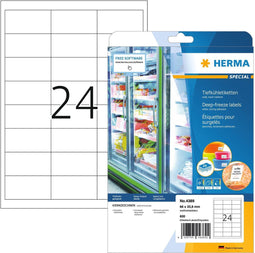 Herma 4389 - Diepvriesetiketten A4 - 66x33.8mm - 600 stuks