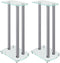 vidaXL - Luidsprekerstandaards - 2 - st - 3 - pijlers - gehard - glas - zilverkleurig
