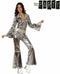 Disco jumpsuit vrouw zilver T-1 - Maat XS-S