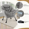 Coast Fauteuil met Armleuningen - Vrijetijdsstoel met Poef - 80 x 74 x 97 cm - Grijs