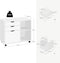 WOLTU ASK13ws rollcontainer - mobiel ladeblok voor kantoor - 3 lades - wit - 80 x 69,5 x 39,5 cm