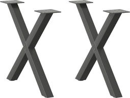 vidaXL - Salontafelpoten - 2 - st - X-vormig - 50x(42-43) - cm - staal - antraciet