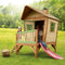 AXI Iris Speelhuis in Bruin - Met Verdieping en Rode Glijbaan - Speelhuisje voor de tuin / buiten - FSC hout - Speeltoestel voor kinderen
