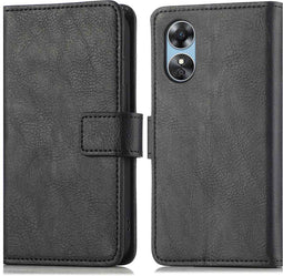 iMoshion Hoesje Geschikt voor Oppo A17 Hoesje Met Pasjeshouder - iMoshion Luxe Bookcase - Zwart