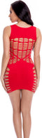 Pink Lipstick - Minijurkje met open gedeeltes rood - Rood