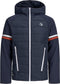 JACK&JONES JCOLOGAN HYBRID JACKET PS - Heren Jas - Plus size - Donkerblauw met capuchon met rode details (5XL)