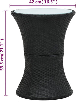 vidaXL - Tuinbijzettafel - trommelvormig - poly - rattan - zwart