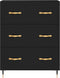 vidaXL - Dressoir - 69,5x34x90 - cm - bewerkt - hout - zwart