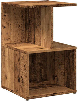 vidaXL - Nachtkastje - 35x35x55 - cm - bewerkt - hout - oud - houtkleurig