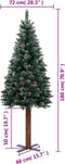 vidaXL - Kerstboom - met - echt - hout - en - sneeuw - smal - 180 - cm - groen
