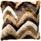 Dutch Decor KEE - Sierkussen 45x45 cm - fluffy - met zigzagstrepen – Chocolate Martini - multicolour - Inclusief binnenkussen
