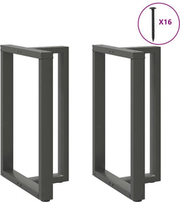 vidaXL - Bartafelpoten - 2 - st - T-vormig - 60x35x(90-91) - cm - staal - antraciet