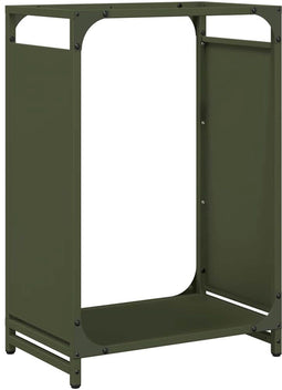 vidaXL - Brandhoutrek - 44x28x65 - cm - koudgewalst - staal - olijfgroen