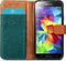 iMoshion Hoesje Geschikt voor Samsung Galaxy S5 Plus / S5 Neo / S5 Hoesje Met Pasjeshouder - iMoshion Luxe Canvas Bookcase - Groen