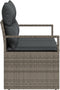 vidaXL - 2-Persoons - Tuinbank - met - Opbergruimte - & - Kussens - Grijs - Poly - Rattan