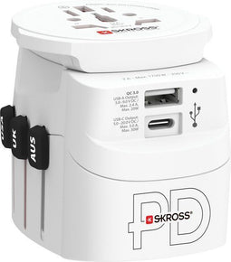Skross PRO Light - Wereldreisadapter - 1 USB - (geen Zwitserse en Italiaanse)