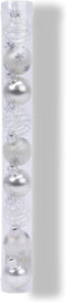 9 Glazen kerstballen 3 cm mix winter wit zilver